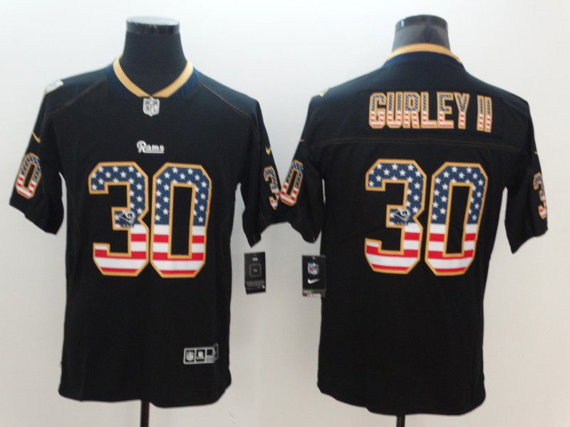Men Los Angeles Rams #30 Gurley ii Nike USA Flag Fashion Black Color Rush Limited NFL Jersey->more jerseys->MLB Jersey